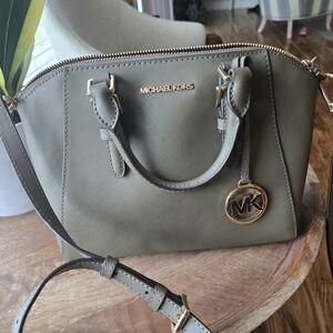 Michael Kors Green Satchel Structured Leather